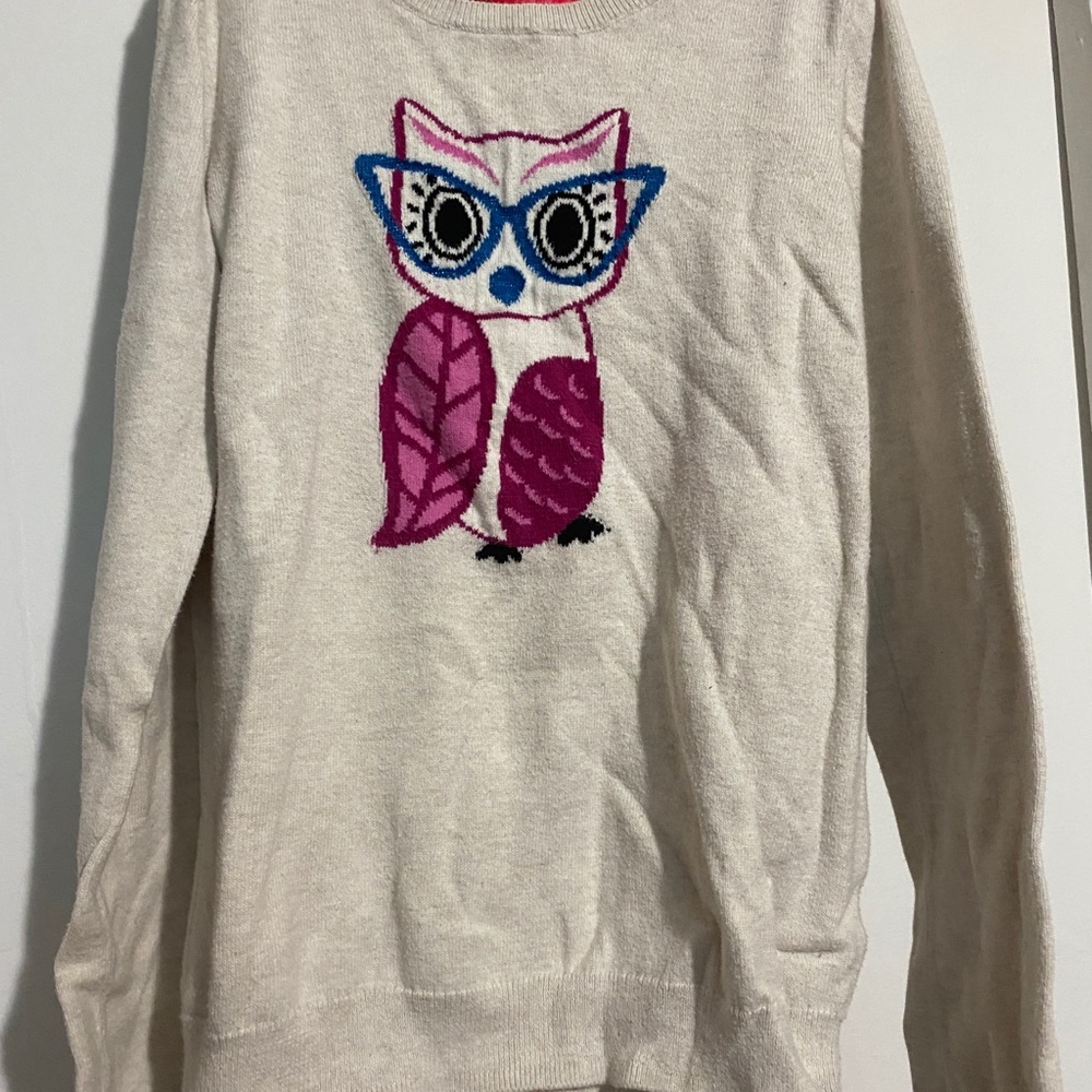 Girls owl sweater size 10-11 years